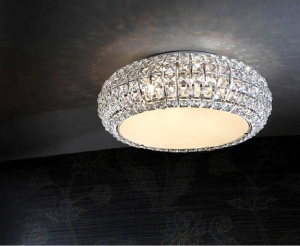 PLAFONIERA DIAMOND, 40 CM, CROM/TRANSPARENT, DIN METAL SI STICLA, STIL MODERN