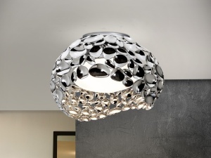 PLAFONIERA NARISA, 47 CM, CROM/OPAL, DIN METAL SI ACRIL, STIL MODERN