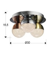 PLAFONIERA SPHERE, 30 CM, MULTICOLORA, DIN METAL SI POLICARBONAT, STIL MODERN - Img 3