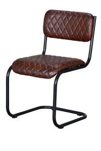 SCAUN 6749, MARO/NEGRU, DIN PIELE SI FIER, STIL VINTAGE G&C