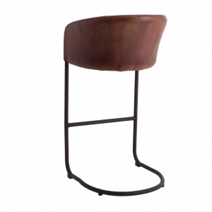 SCAUN ALMSTOCK REF. 27728, MARONIU, STIL VINTAGE, DIN FIER SI PIELE NATURALA, VIC - Img 3