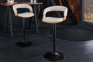 SCAUN BAR, MANHATTAN, METAL, LEMN SI PIELE ECO, STEJAR