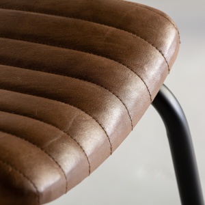 SCAUN CHADRON REF. 25246, CULOARE MARONIE, STIL VINTAGE, DIN FIER SI PIELE, VIC - Img 5