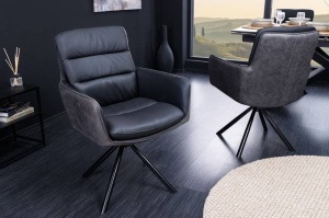 SCAUN CONFORTABIL, BIG GEORGE, PIELE NATURALA SI PICIOARE METAL, ROTATIV, ARTIM GROUP SELECTION