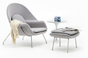 SCAUN COZY GRI CU SUPORT PENTRU PICIOARE STIL MODERN B2