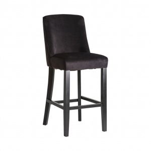 SCAUN DE BAR ASPACH REF. 25288, DIN LEMN MASIV DE CAUCIUC, MDF SI CATIFEA, STIL MODERN, VIC