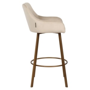 SCAUN DE BAR CRESSIDA KAKI QUARTZ VELVET, S4571, CONFECTIONAT DIN SPUMA, LEMN SI 100% POLIESTER, RICHMOND INTERIORS - Img 2