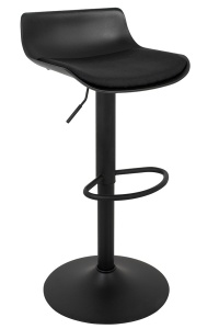 SCAUN DE BAR SNAP BAR TAP, REGLABIL, NEGRU, CONFECTIONAT DIN PLASTIC SI METAL, STIL MODERN
