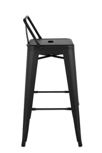 SCAUN DE BAR TOWER NEGRU, CONFECTIONAT DIN METAL, STIL INDUSTRIAL - Img 2
