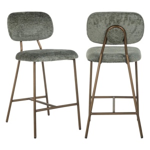 SCAUN DE BAR XENIA, VERDE MENTA/ALAMA, S4522, CONFECTIONAT DIN METAL, SPUMA SI 100% POLIESTER, RICHMOND INTERIORS
