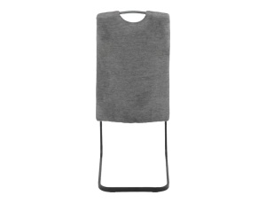 SCAUN DINING AXO, GRI 07/NEGRU MAT, TAPITERIE DIN STOFA BREGO SI PICIOARE DIN METAL, STIL MODERN - Img 3