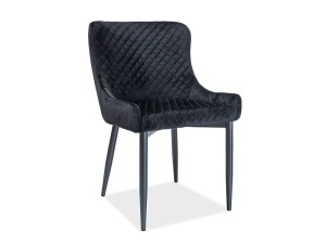 SCAUN DINING COLIN B, NEGRU BLUVEL 19/NEGRU MAT, TAPITERIE DIN CATIFEA SI PICIOARE DIN METAL, STIL MODERN - Img 1