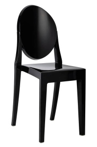 SCAUN DINING DIN POLICARBONAT, NEGRU, VICTORIA, STIL MODERN