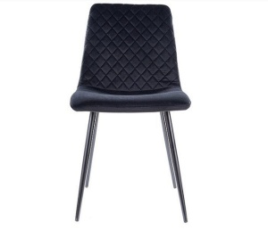 SCAUN DINING IRYS BLUVEL 19, NEGRU/NEGRU MAT, TAPITAT IN CATIFEA/METAL, STIL MODERN, SIGNAL - Img 2
