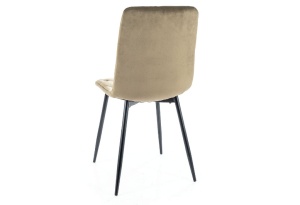 SCAUN DINING JERRY, OLIVE BLUVEL 77/NEGRU MAT, TAPITERIE DIN CATIFEA SI PICIOARE DIN METAL, STIL MODERN - Img 2