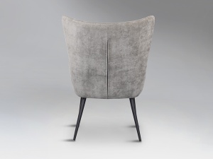 SCAUN DINING LOIRA, 99 CM, GRI DESCHIS/NEGRU, TAPITERIE DIN STOFA SI PICIOARE DIN METAL, STIL MODERN - Img 7