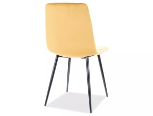 SCAUN DINING MILA, CURRY BLUVEL 68/NEGRU MAT, TAPITERIE DIN CATIFEA SI PICIOARE DIN METAL, STIL MODERN - Img 2