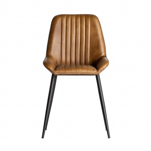 SCAUN MORTON REF. 29688, MARO DESCHIS, STIL VINTAGE, DIN FIER, PIELE NATURALA SI SPUMA, VIC