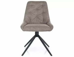SCAUN PIVOTANT ASTI, BEJ 34/NEGRU MAT, TAPITERIE DIN STOFA BREGO SI PICIOARE DIN METAL, STIL MODERN - Img 2
