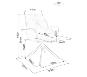 SCAUN PIVOTANT BOOGIE II, BEJ BLUVEL 28/NEGRU MAT, TAPITERIE DIN CATIFEA SI PICIOARE DIN METAL, STIL MODERN - Img 4