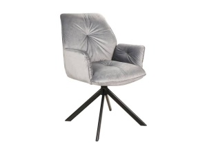 SCAUN PIVOTANT BOOGIE II, GRI BLUVEL 14/NEGRU MAT, TAPITERIE DIN CATIFEA SI PICIOARE DIN METAL, STIL MODERN - Img 1