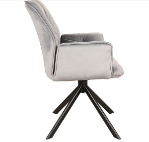 SCAUN PIVOTANT BOOGIE II, GRI BLUVEL 14/NEGRU MAT, TAPITERIE DIN CATIFEA SI PICIOARE DIN METAL, STIL MODERN - Img 2