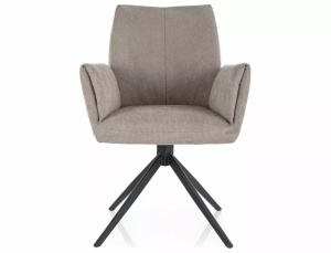 SCAUN PIVOTANT COCO II, BEJ 34/NEGRU MAT, TAPITERIE DIN STOFA VARDO SI PICIOARE DIN METAL, STIL MODERN - Img 2