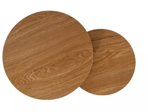 SET 2 MASUTE DE CAFEA AMARO, 43/53 CM, STEJAR/NEGRU, BLAT DIN MDF SI CADRU DIN METAL, STIL MODERN - Img 2