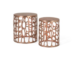 SET 2 MASUTE DE CAFEA, CUPRU ANTICHIZAT, METAL, STIL RETRO