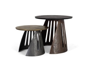 SET 2 MASUTE DE CAFEA, CUPRU/NEGRU, REALIZATE DIN METAL, STIL RETRO