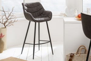 SET 2 SCAUNE DE BAR, DUTCH COMFORT, DE CULOARE GRI ANTICHIZAT, COD 39936, DESIGN RETRO