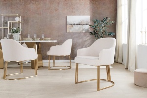 SET 2 SCAUNE, EXTRAVAGANCIA, DIN CATIFEA RAIAT BEJ SI CADRUL DIN METAL, ARTIM GROUP SELECTION