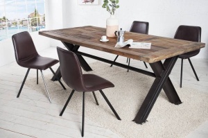 SET 4 SCAUNE, AMSTERDAM, PIELE ECO, MARO, DESIGN RETRO VINTAGE - Img 7