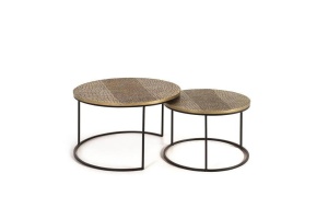 SET DE MASUTE DE CAFEA, BRONZ/NEGRU, REALIZATE DIN METAL, STIL RETRO