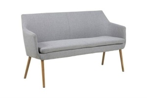 SOFA CONFORTABILA, NORA, GRI DESCHIS/NATURAL, CU TAPITERIE DIN TEXTIL SI LEMN, STIL SCANDINAV B2