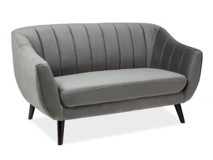 SOFA MODERNA ELITE 2 VELVET GRI BLUVEL 14 / WENGE TAPITERIE IN TEXTIL CATIFEA STIL MODERN SIGNAL - Img 1