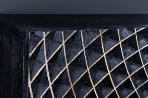 STOC!!! COMODA/BUFET LIVING, ILLUSION 177CM, LEMN DE MANGO, NEGRU/AURIU, ARTIM GROUP SELECTION - Img 4