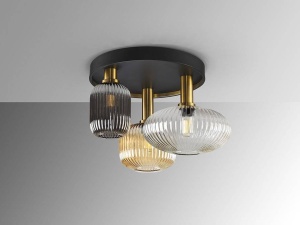 STOC!!! PLAFONIERA NORMA, 56CM, MULTICOLORA, DIN METAL SI STICLA, STIL MODERN - Img 3
