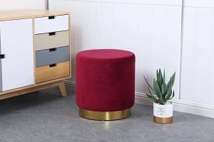 TABURET MARGO, BORDO/AURIU, DIN METAL SI CATIFEA, STIL MODERN, B2