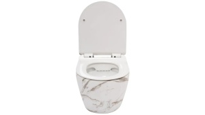 VAS DE TOALETA SUSPENDAT REA CARLOS SLIM MINI LAVA MAT, EFECT DE MARMURA ALBA MATA, DIN CERAMICA, CALITATE SUPERIOARA - Img 3