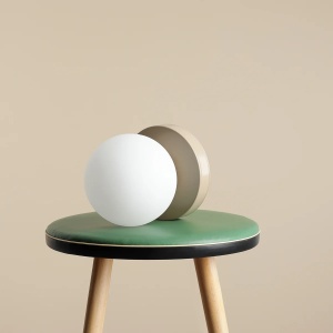 VEIOZA BALL S, 17 CM, BEJ, DIN STICLA SI METAL, STIL MODERN - Img 2