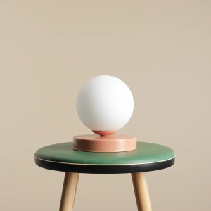VEIOZA BALL S, 17 CM, CORAL, DIN STICLA SI METAL, STIL MODERN