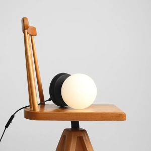 VEIOZA BALL S, 17 CM, NEAGRA, DIN STICLA SI METAL, STIL MODERN - Img 2