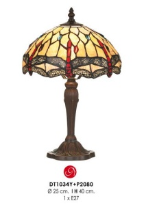 VEIOZA DEOSEBITA TIFFANY, COD KDT1034Y+P2080, DIN METAL SI STICLA