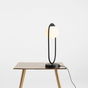 VEIOZA RIVA, 47 CM, NEAGRA, DIN STICLA SI METAL, STIL MODERN