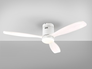 VENTILATOR SIROCO, CU TELECOMANDA, 30 CM, ALB, DIN METAL SI LEMN, STIL MODERN - Img 2