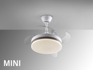 VENTILATOR VENTO MINI, CU TELECOMANDA, 35/45 CM, ALB MAT/BRONZ/OPAL, DIN METAL SI ACRIL, STIL MODERN - Img 3