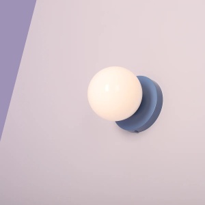 APLICA BALL II S, 15 CM, ALBASTRA, DIN STICLA SI METAL, STIL MODERN