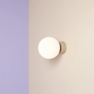 APLICA BALL S, 14 CM, BEJ, DIN STICLA SI METAL, STIL MODERN