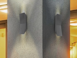 APLICA EXTERIOR KEOPS, 24 CM, GRI INCHIS/OPAL, DIN ALUMINIU SI STICLA, STIL MODERN - Img 4